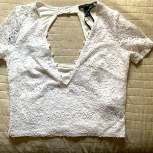 Forever 21 white lace crop top